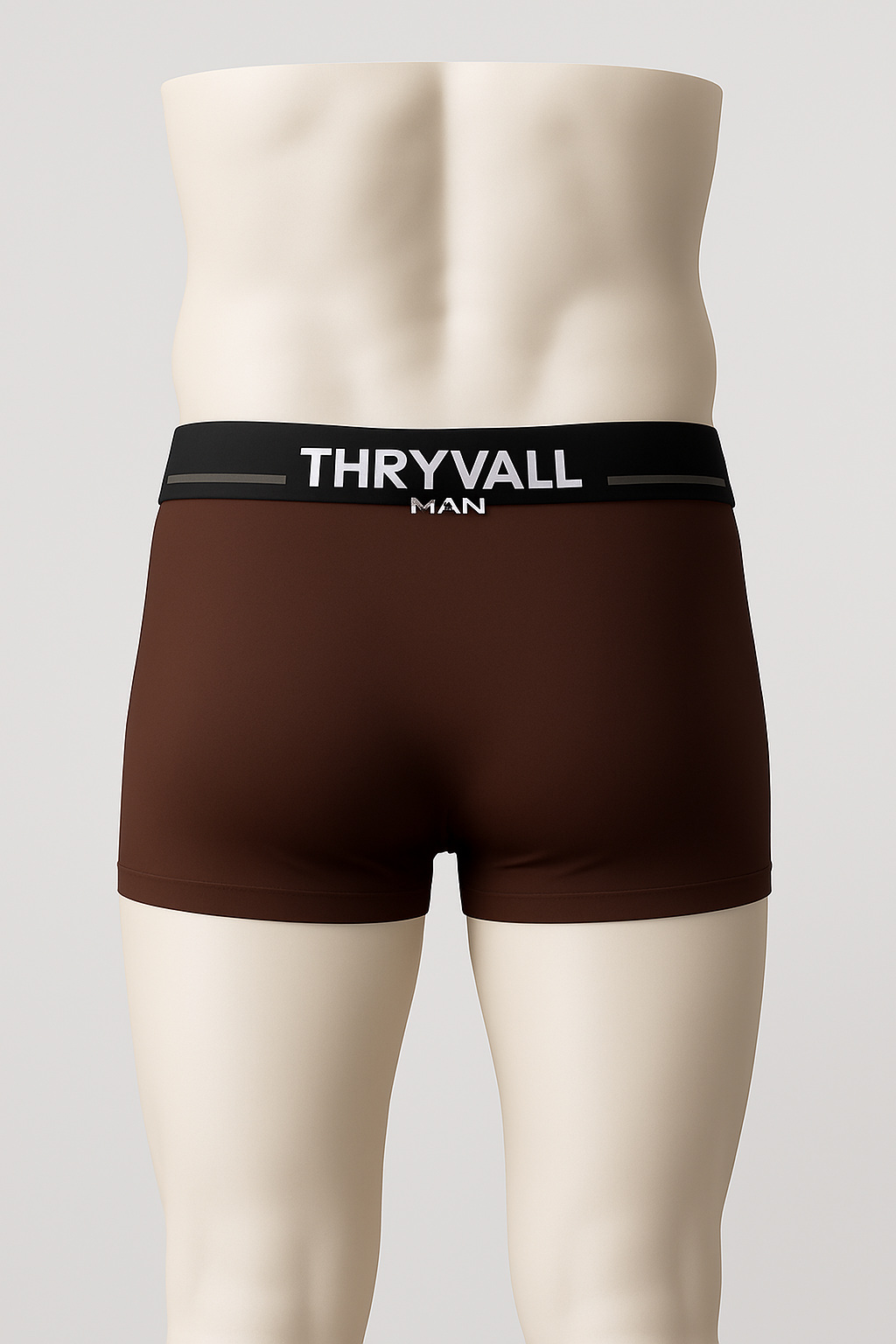 Thryvall Men’s Boxer – Chocolate Brown (with Black Waistband) - Image 2