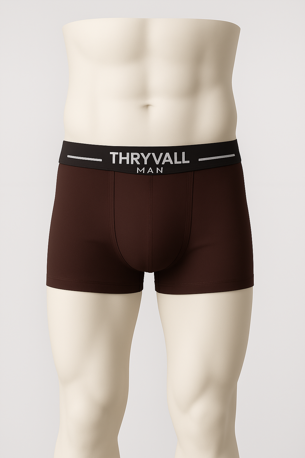 Thryvall Men’s Boxer – Chocolate Brown (with Black Waistband)