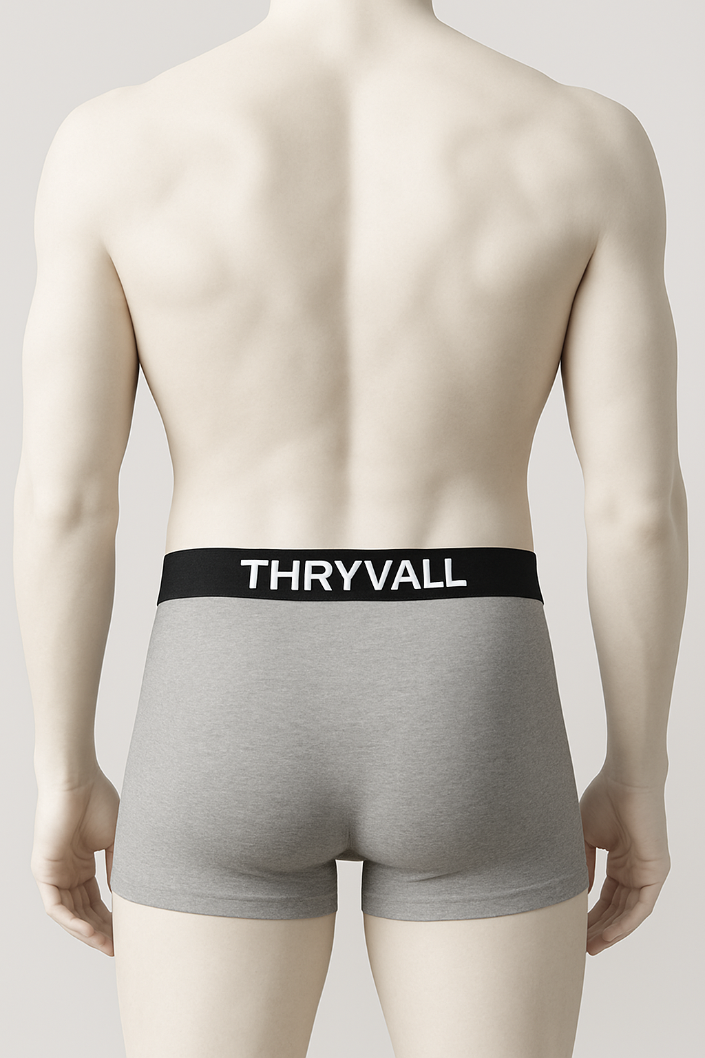 Thryvall Men’s Boxer – Grey with Black Waistband - Image 2