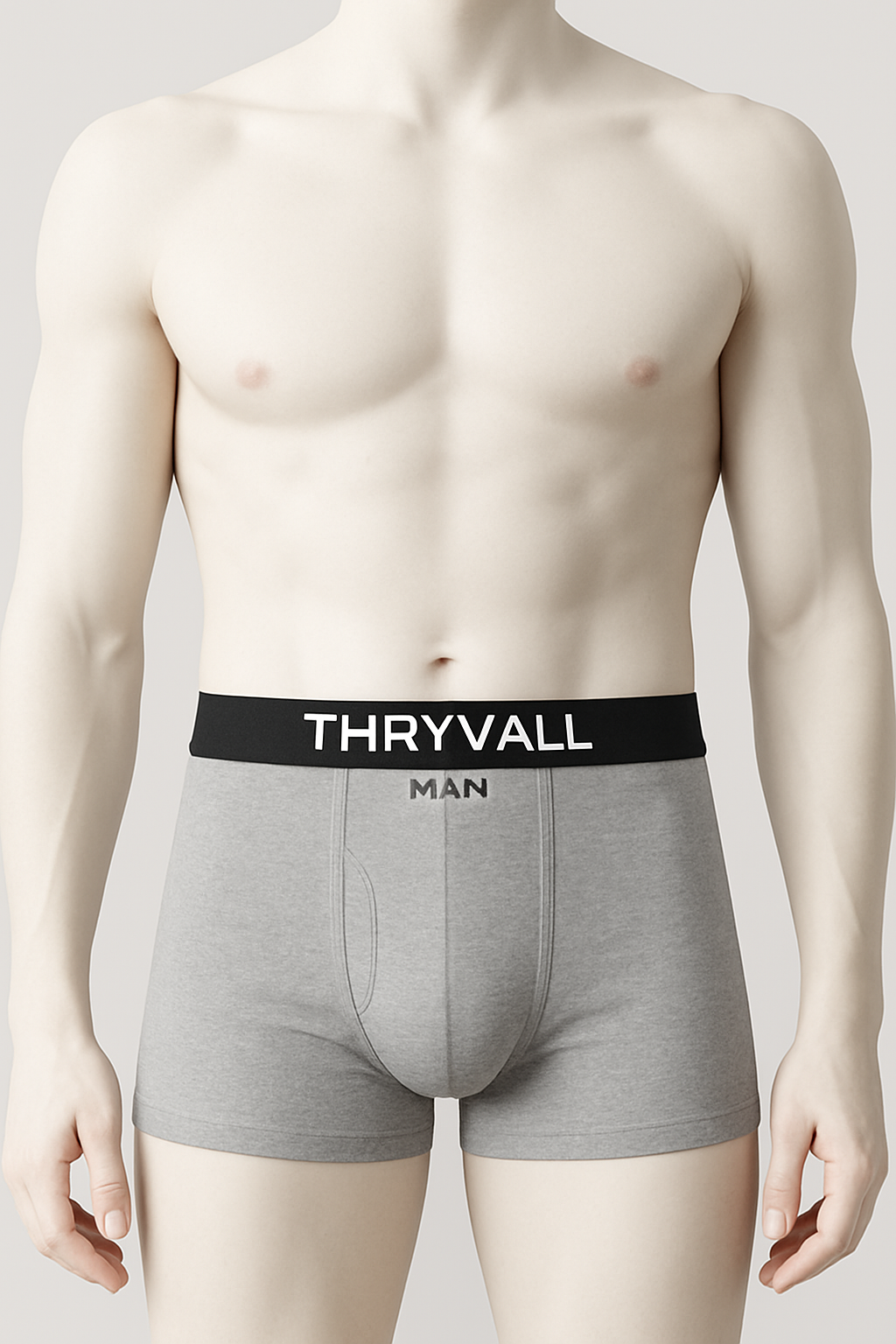Thryvall Men’s Boxer – Grey with Black Waistband