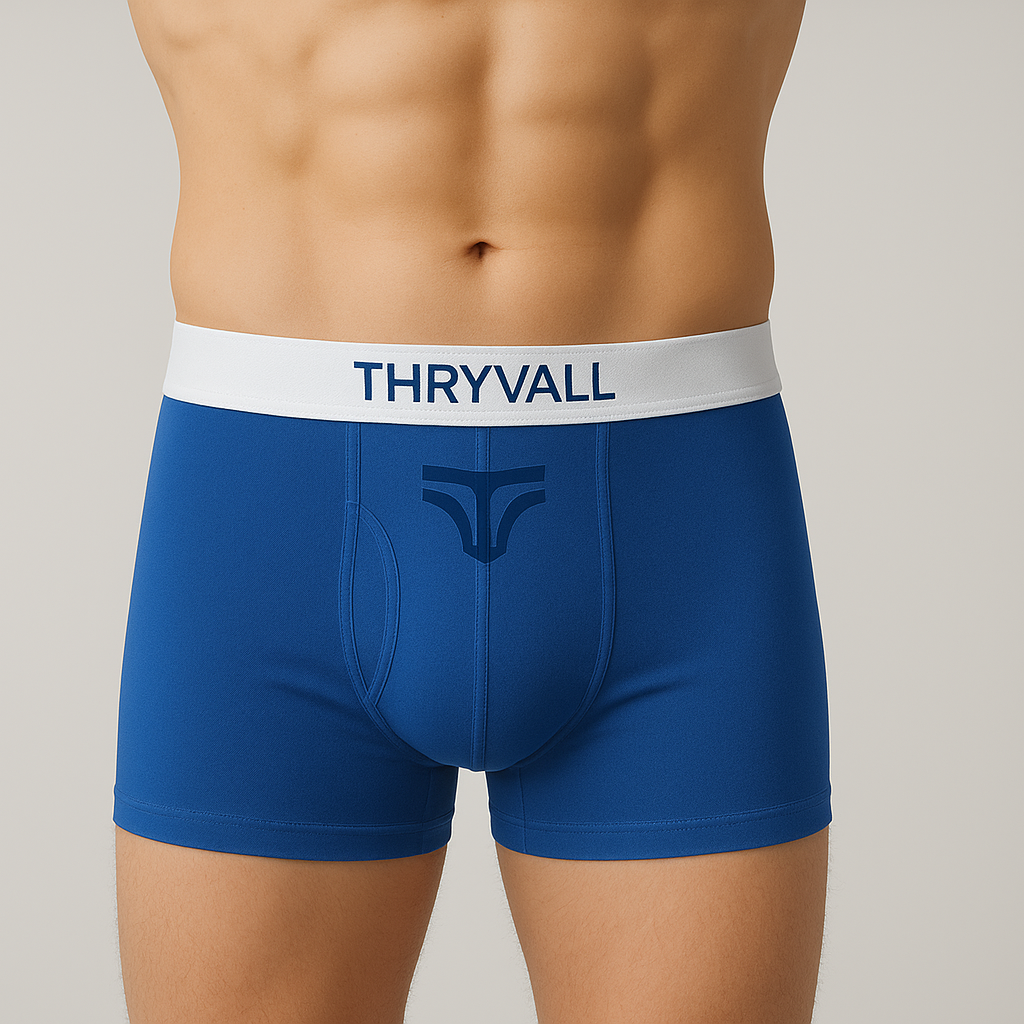 Thryvall Men’s Boxer – Royal Blue (with White Waistband)