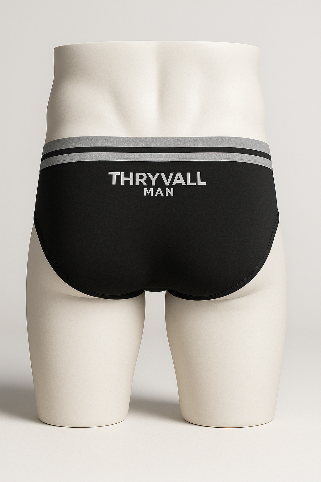 Thryvall Men’s Brief – Black with Grey waistband - Image 2