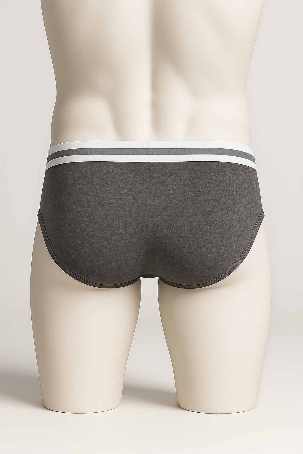 Thryvall Men’s Brief – Charcoal (with White Waistband) - Image 3