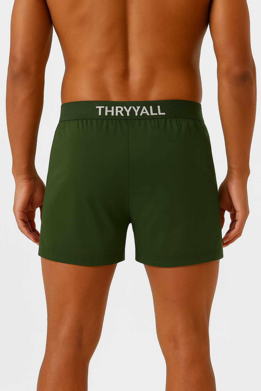 Thryvall Men’s Classic Boxer – Forest Green (with Dark Green Waistband) - Image 2